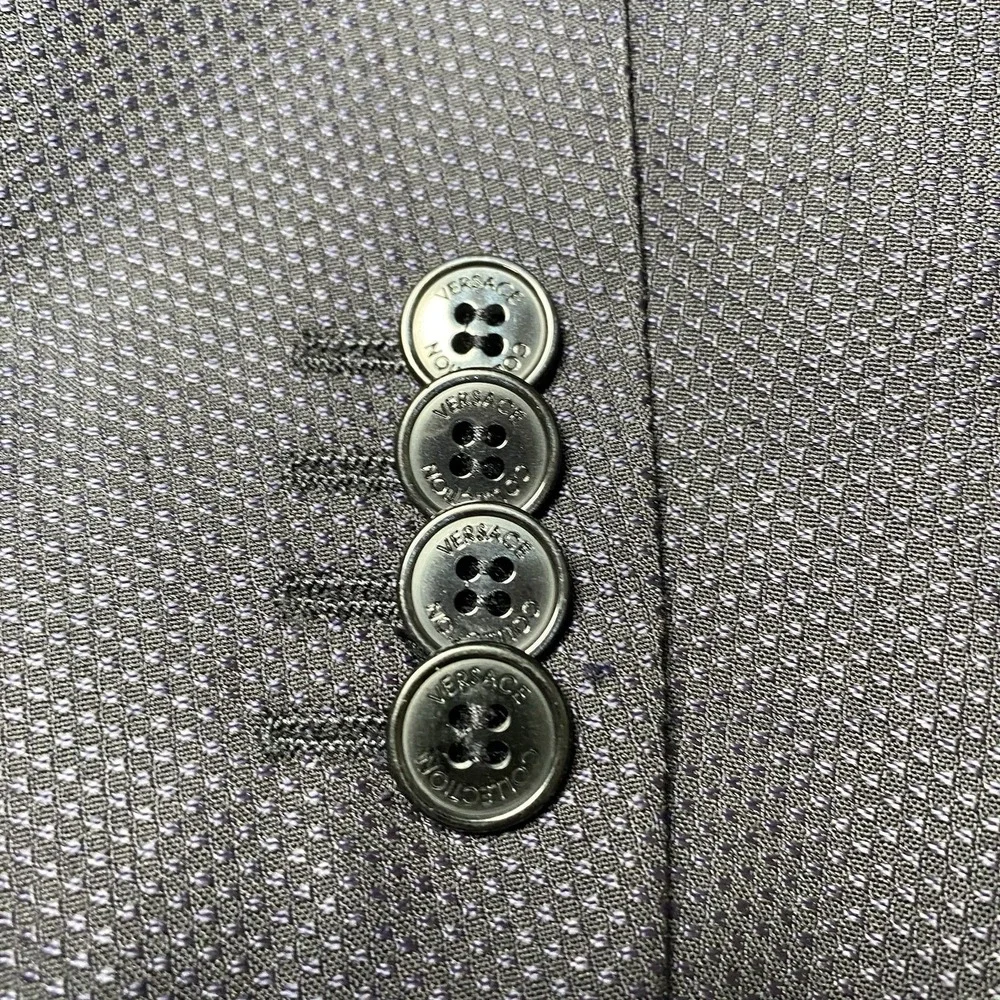 Versace Collection Blazer 50 (40R) Wool Blend 2B1V Peak Lapel Textured READ